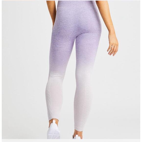 AYBL Pulse Seamless Purple Lilac Ombre Running Gym Workout Leggings Size Medium - Picture 4 of 12